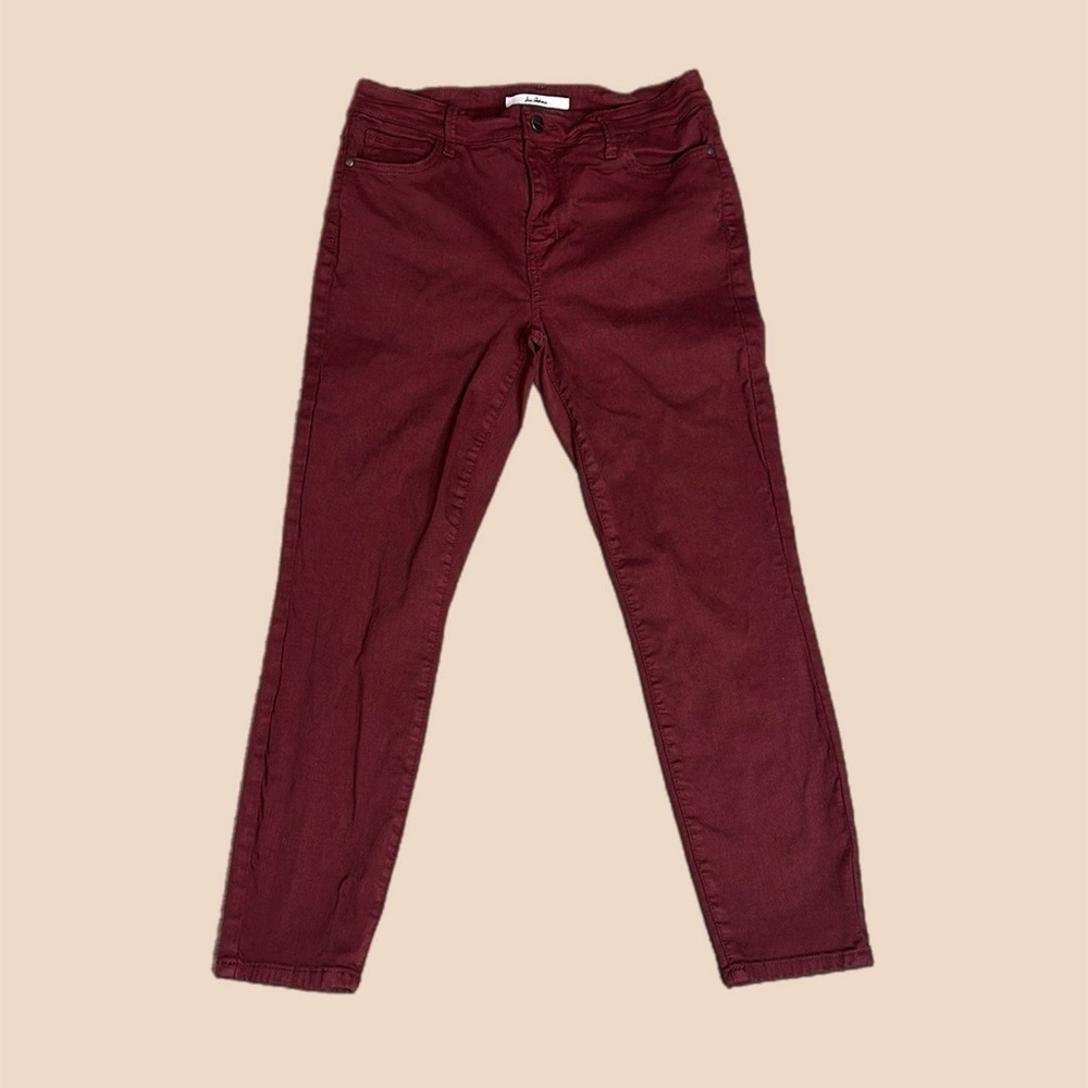 Sam Edelman Women’s The Kitten Mid Rise Skinny Jeans 26” Inseam Maroon Sz 10/30